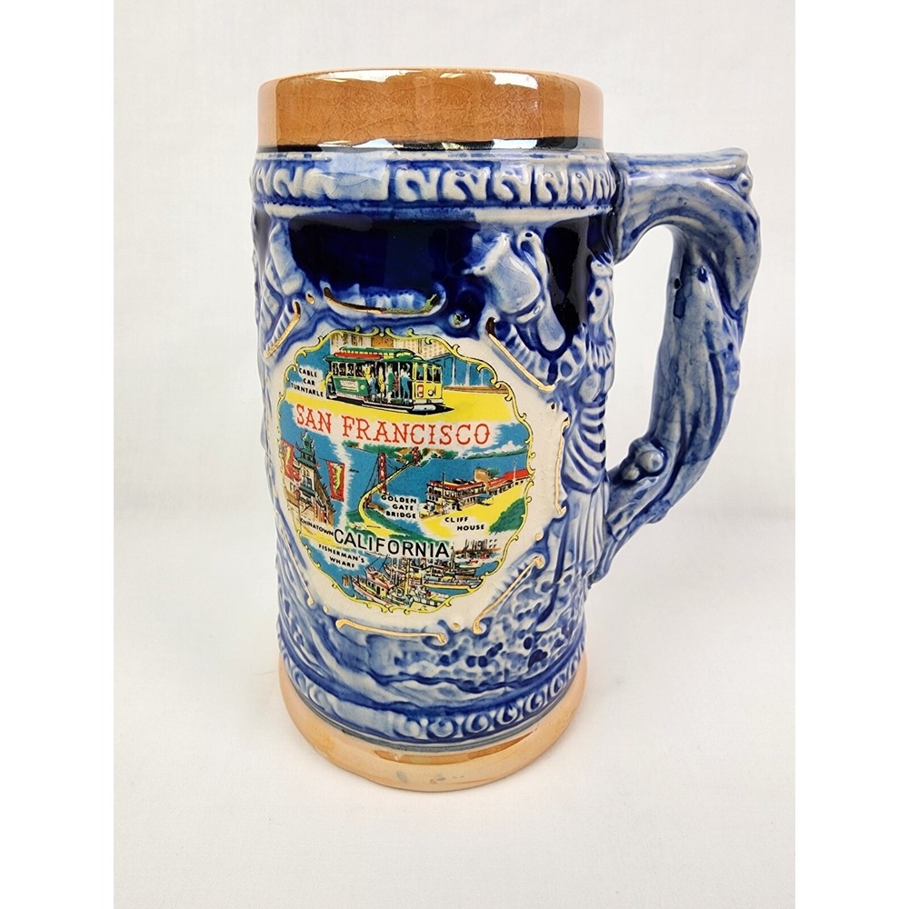 EFFCO San Francisco CA California Beer Mug Stein Made in Japan Oktoberfest Malt - Picture 1 of 13